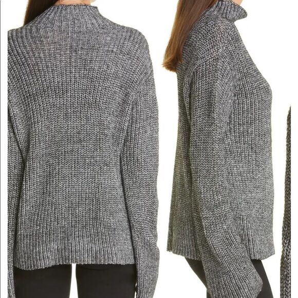 Line Genevieve funnel neck sweater grey Nordstrom soft - Picture 2 of 9
